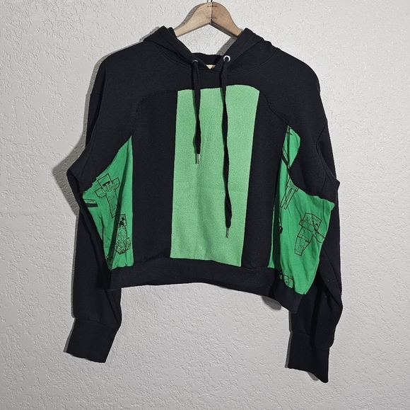 Custom Upcycled Reworked Minecraft Hoodie - Picture 1 of 4